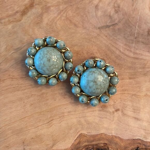 Vintage Hong Kong Clip Earrings - Picture 1 of 5